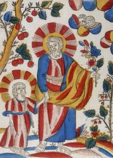 St Joseph and Jesus walking hand-in-hand