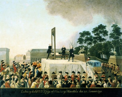 Execution by guillotine of Louis XVI of France, 21 January 1793