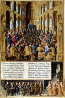 Pope Urban II presiding over the Council of Clermont