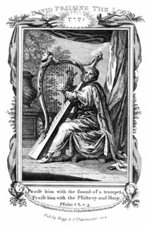 King David praising the Lord and playing the harp
