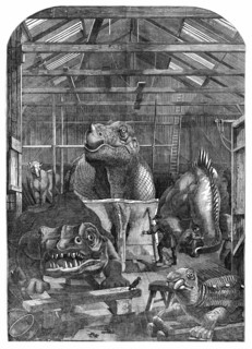 The 'Extinct Animals' model room at Crystal Palace, Sydenham