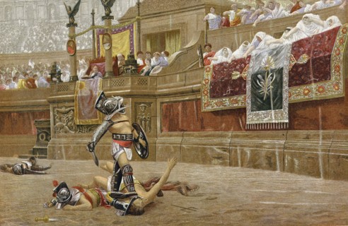 Gladiators in the Roman arena