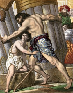 Samson pulling down the Temple of Dagon