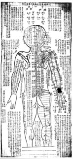 Acupuncture chart for rear of the body