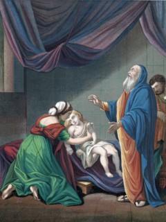 Elijah, Old Testament prophet, raising the widow's son from apparent death