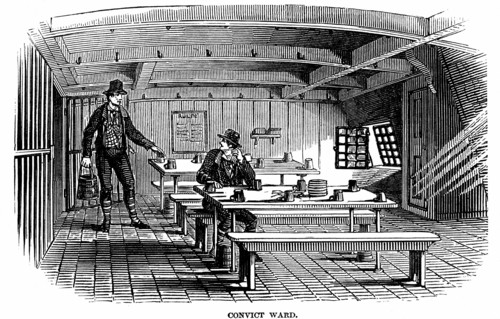 Prison Hulks: Ward on board the convict hulk "Warrior" at Woolwich