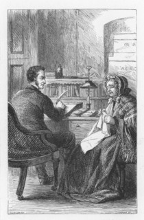 Mrs Tulliver visiting lawyer Waken to ask him not to bid for Dorlcote Mill at the forthcoming auction