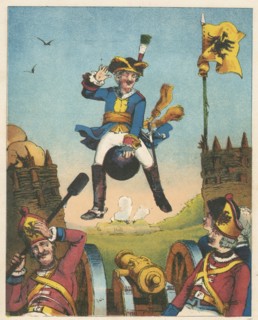 Munchausen, surprising artillerymen