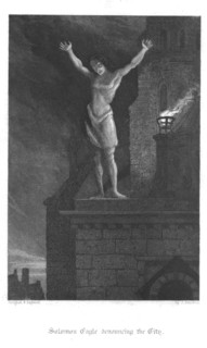 Solomon Eagle denouncing the City of London from the parapet of St