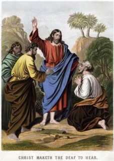 Christ making the deaf to hear