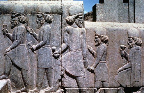 Carving on stairway to Royal Audience Hall of Darius I