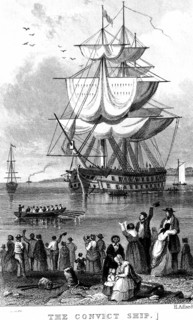 Transportation: Convict ship ready to sail from England to Australia