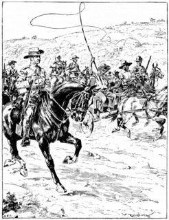 Boer prisoners under escort being taken to the coast for deportation