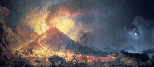 Eruption of Vesuvius' by Pierre Jacques Votaire,