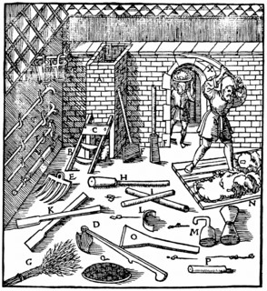 Atelier de fusion de metaux, 1556