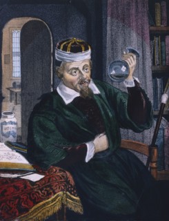 Physician examining a specimen of patient's urine