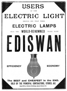Advertisement for Ediswan incandescent light bulbs