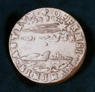 Obverse of medal commemorating the bright comet of 1577
