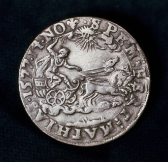 Reverse of medal commemorating the bright comet of 1577