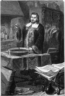 Evangelista Torricelli inventing the mercury barometer