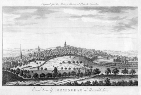 East View of Birmingham in Warwickshire'