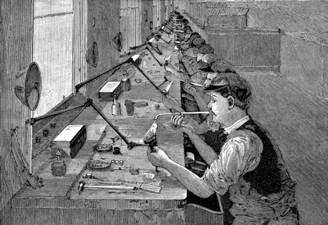 Soldering bicycle parts in an American factory