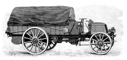 Army truck by Daimler, with 4 cylinder 12 hp engine 1904