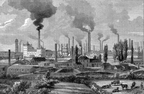 Bird's-eye view of Krupp's Works at Essen