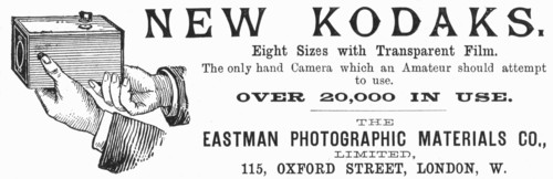 Advertisement for Kodak cameras from "The Illustrated London News"