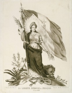 1870, allegory depicting La Liberte, the patron of France.