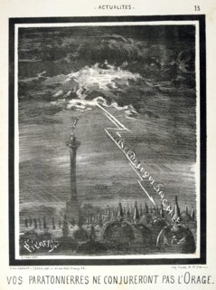 Engraving depicting lightening striking the Prussian