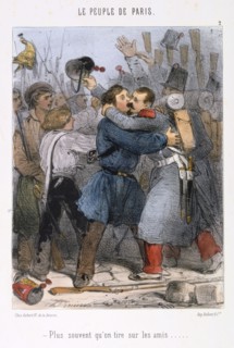 Illustration depicting a scene from the Paris Commune