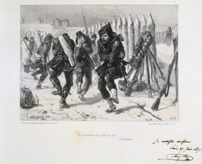 Illustration showing scene from the Siege of Paris 1870