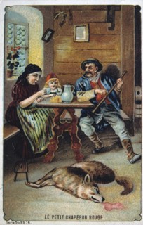 Elderly woman with a child and a cat