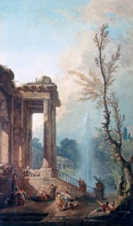 Robert Hubert 'The Portico of a Country Mansion'
