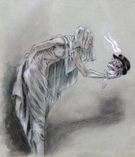 Chez les Passants' by Felicien Rops 1833-1898