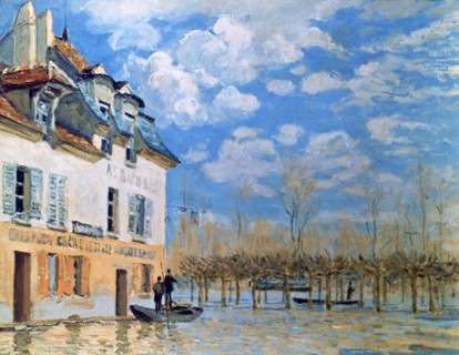 Sisley, La barque pendant l'inondation, Port-Marly