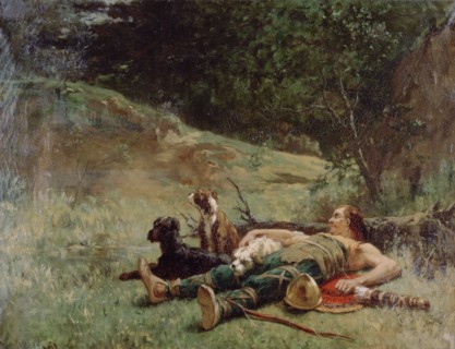 The rest of a Hunter with Dogs'
