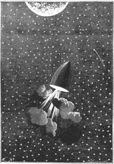 Space capsule manoeuvering ready for Moon landing