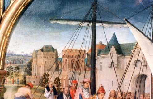 Memling, St Ursula Shrine, Departure from Basle', Detail, 1489