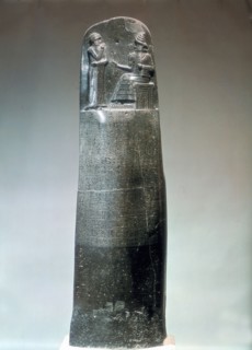 Stone stele inscribed with laws of Hammurabi