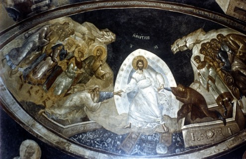 Anastasis, fresco in the parekklesion of Church of Christ in Chora