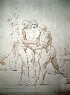 David, Study for the Oath at the Jeu de Paume (The tennis Court Oath) (detail)