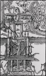 Pompes aspirantes drainant les eaux des mines