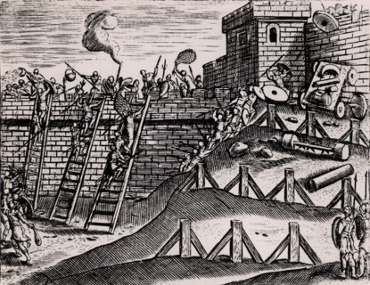 Attaque d'une forteresse par des soldats romains