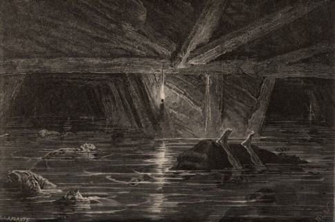 Inondation d'une mine, 1869