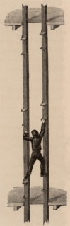 Man-engine or movable ladder adopted in Cornish mines