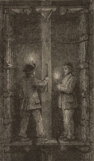 Man-engine or movable ladder adopted in Cornish mines