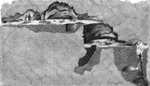 Section of the bone cavern at Gaylenreuth, Franconia, Germany