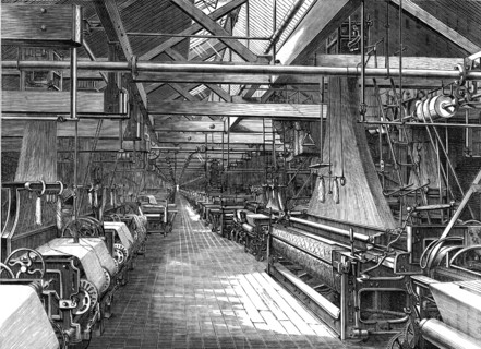 Weaving shed, Erskine Beveridge & Company's St Leonard's Factory, Dunfermline, Scotland